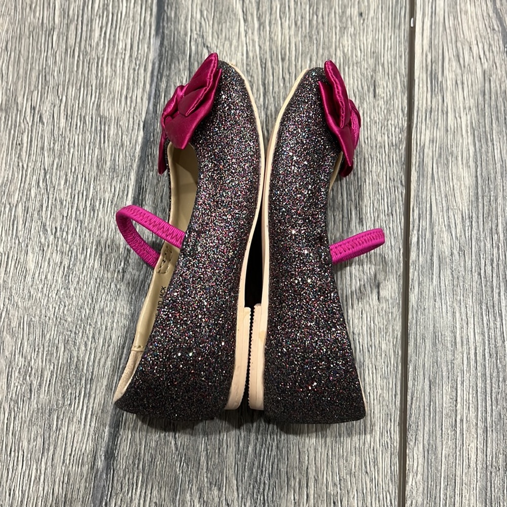 • Janie and Jack • Sparkly Pink Bow Accent Ballet Flats Toddler Girls 5 - Picture 4 of 5